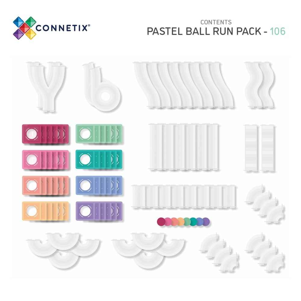 Connetix | Pastel Ball Run Pack | 106 stuks