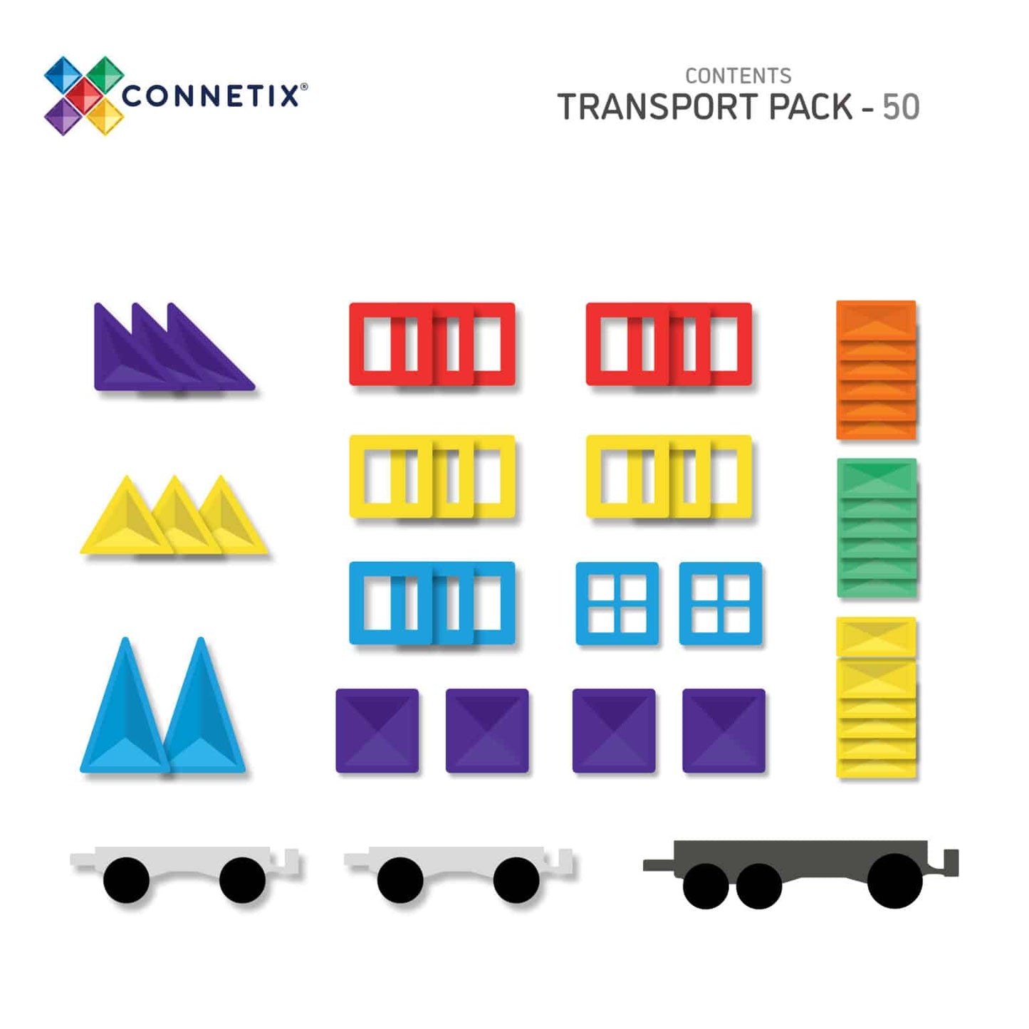 Connetix | Rainbow Transport Pack | 50 stuks