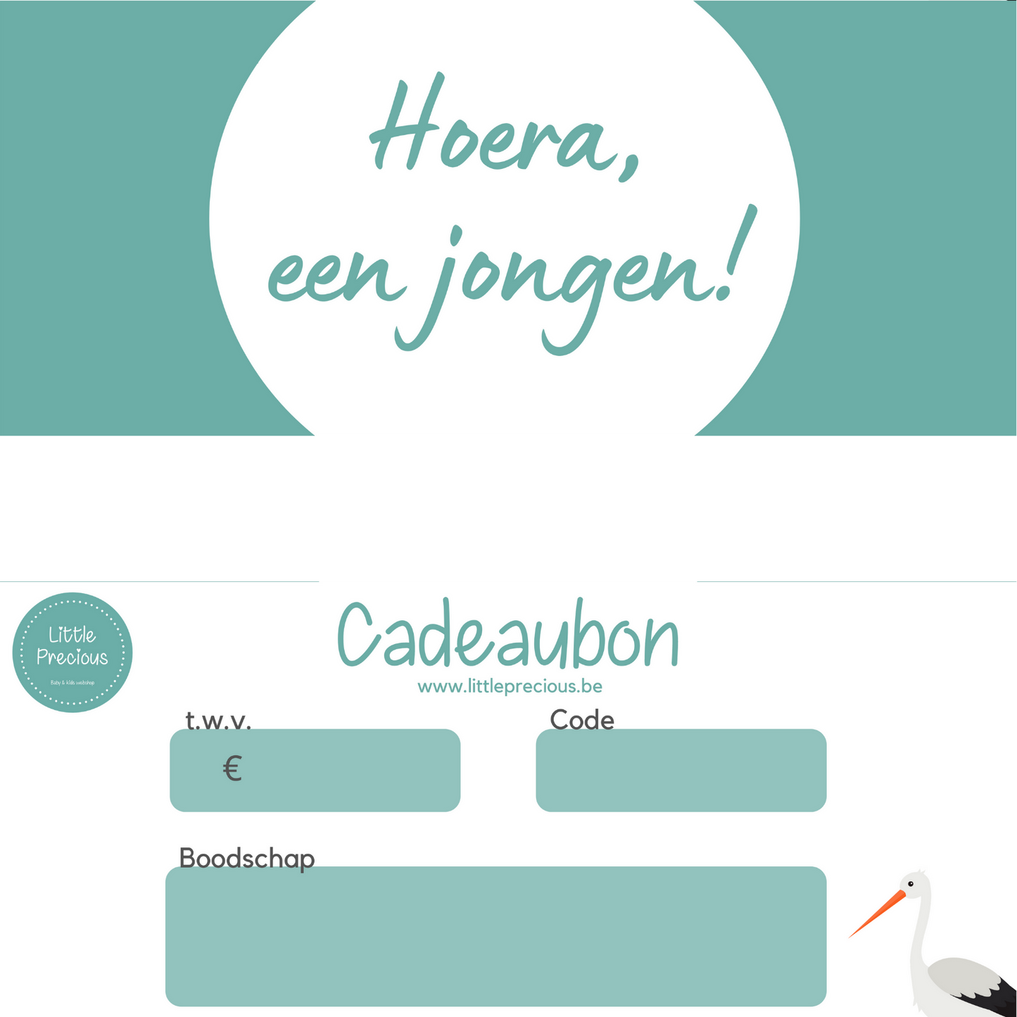 Cadeaubon | Hoera een jongen!